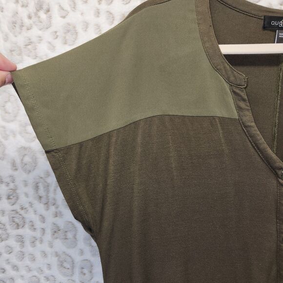 August Silk Winter Moss Short Sleeve HI-LOW Tunic LARGE Retail $60 - Picture 4 of 8